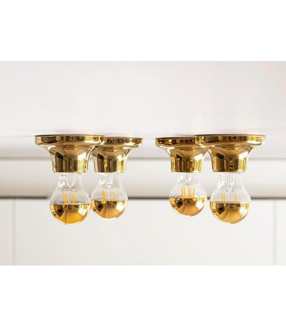 E27 Porcelain Luminaire Lampholder in Gold - Light Fixtures – photo