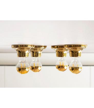 E27 Porcelain Luminaire Lampholder in Gold - Light Fixtures 11814-26167