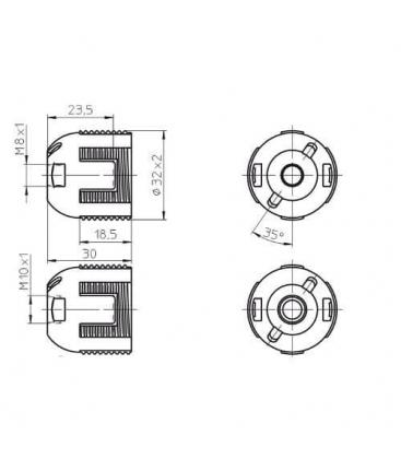 Portalampada unico M10x1 G9 con tappi di copertura 7031-26576