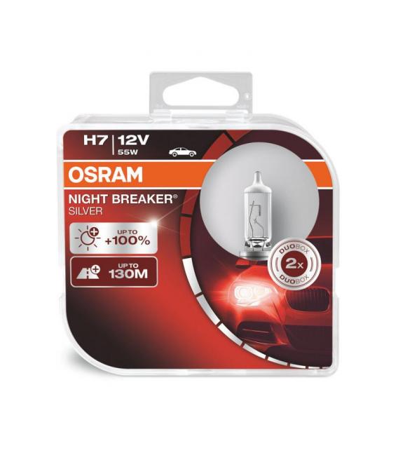 Avtomobilska žarnica H7 55W Night Breaker srebrna - dvojni paket – fotografija