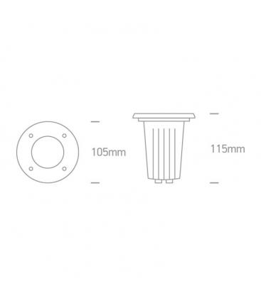 Luminaire de sol extérieur circulaire GU10 IP67 en acier inoxydable 12007-26792