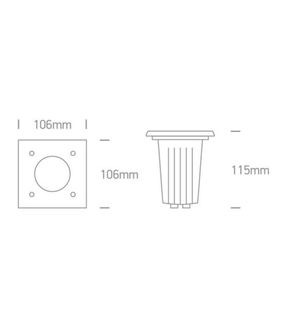 Luminaire de sol encastré en acier inoxydable pour l'extérieur IP67 - 35W GU10 – Photo