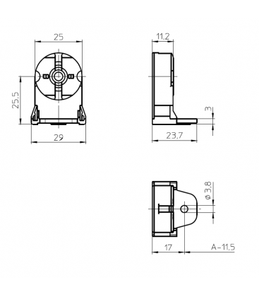100572 Portalampada G13 - Montaggio a superficie per lampade T8 12009-26799