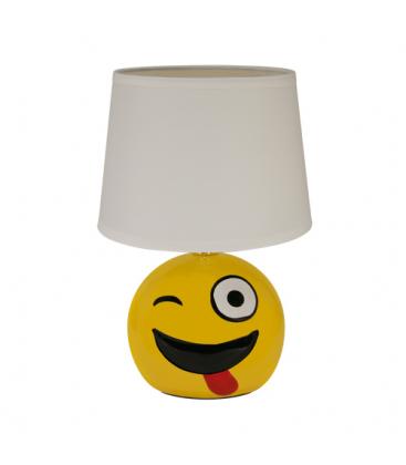 White EMO E14 Funny Smiley Face Table Lamp Illuminate Your Desk 12026-32014