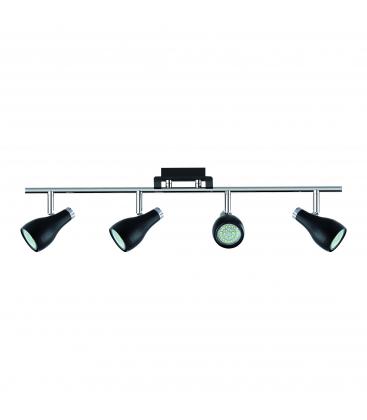 KINGA Luminaire GU10 4I Noir Chrome Elegance 12408-32382