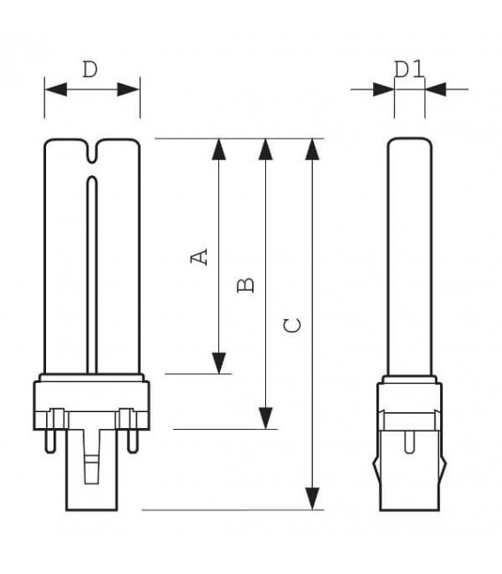 5W TUV: lampada di sterilizzazione UV-C PL-S G23 ad efficienza. – Foto