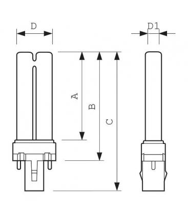 5W TUV: Efficiency PL-S G23 UV-C Sterilization Lamp 4105-3355