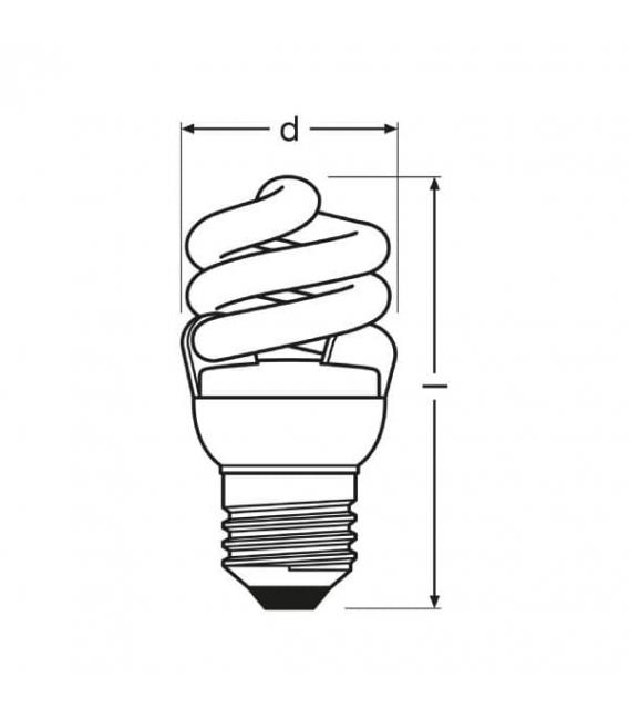 Dulux PRO MICRO Twist 7W 825 E27 Lampe – foto