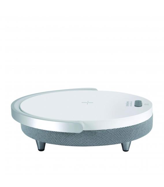 Lámpara LED SATURN: Cargador inalámbrico y altavoz Bluetooth – foto