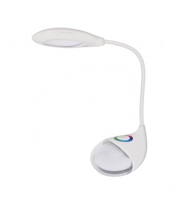 BOA Lámpara de escritorio LED blanca con iluminación RGB y tres niveles 13557-38102