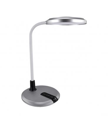 PLATON Lámpara de escritorio LED plateada Brillo ajustable y luz blanca 13559-38105