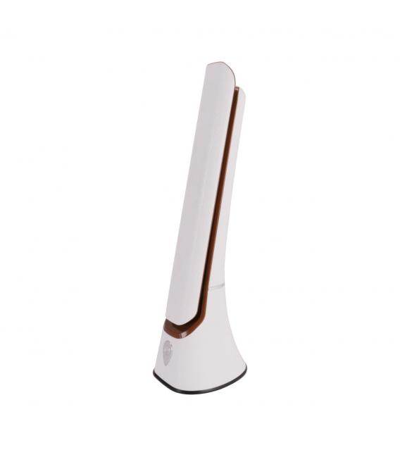 Lampe de bureau LED GIBON blanc / brawn, luminosité et lumière blanche réglables – Photo