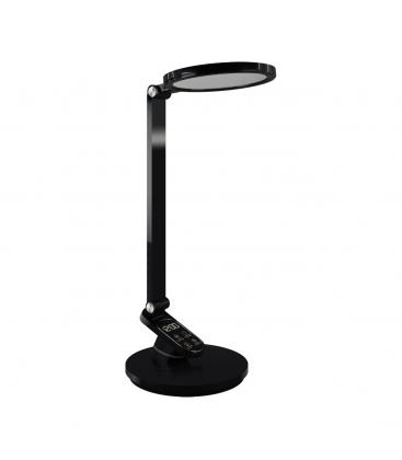 RAGAS Black LED Desk Lamp Adjustableness, White Light Clock 13570-38148