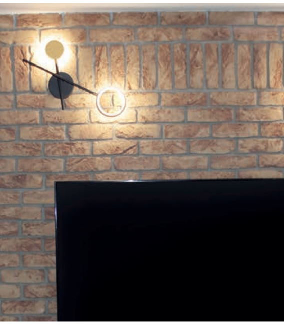 Stenska LED svetilka OMEGA LED V 10W črna / zlata NW – fotografija