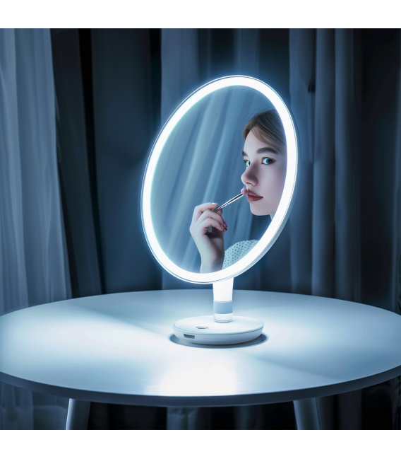 Valorizzate la vostra bellezza con lo specchio da tavolo a LED PRINCESSA Bianco – Foto