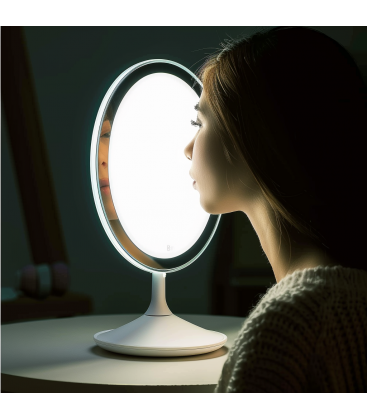 Valorizzate la vostra bellezza con lo specchio da tavolo a LED PRINCESSA Bianco 12739-38438