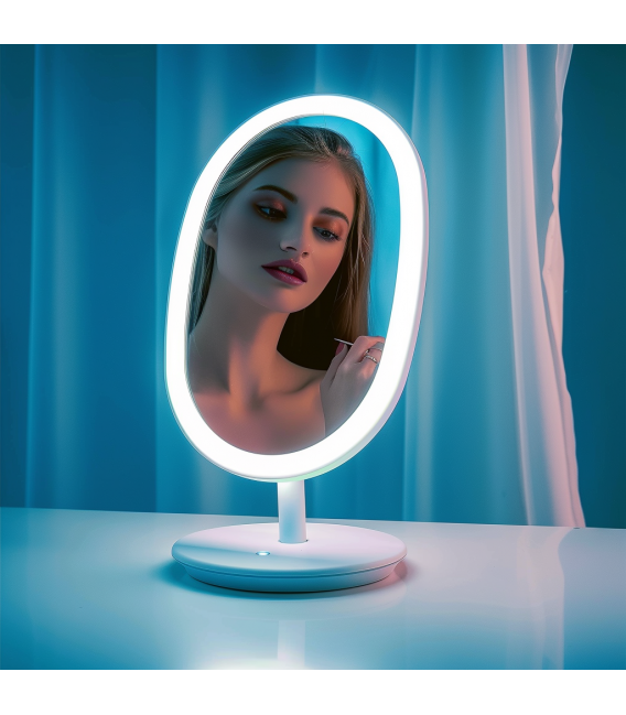 Verbessern Sie Ihre Schönheit mit dem LED-Tischspiegel PRINCESSA Weiß – foto