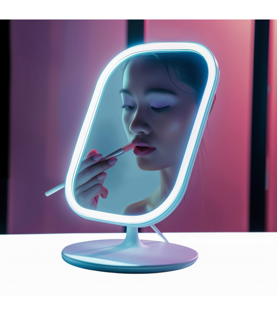 Valorizzate la vostra bellezza con lo specchio da tavolo a LED PRINCESSA Bianco – Foto