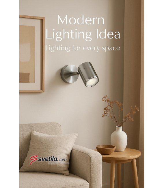 OLAF GU10 1C Luminaire - Finition chrome/chrome mat – Photo