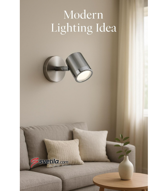 OLAF GU10 1C Luminaire - Finition chrome/chrome mat – Photo