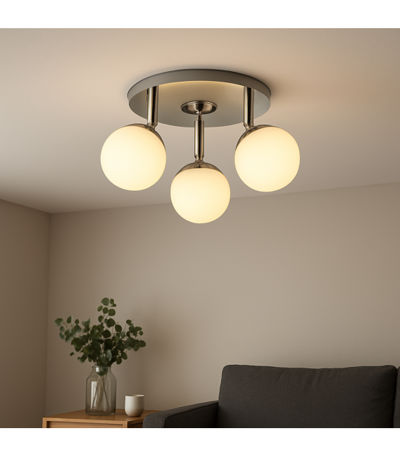 NELI 3C Chrom LED-Leuchte - 3x6W Warmweißes Licht – foto