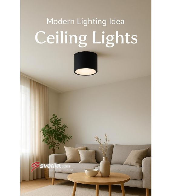 Apparecchio LED da soffitto ROLEN 3W NW nero – Foto