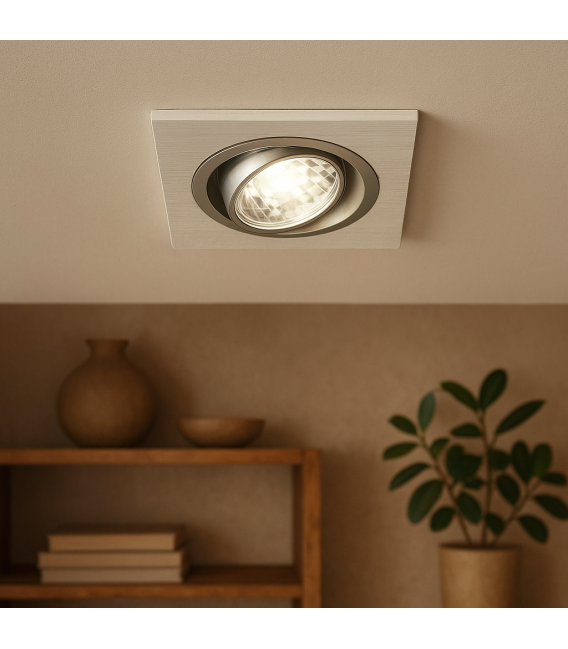 ALUM D GU10 stropna svetilka vgradna elegantna v belem kromu – fotografija