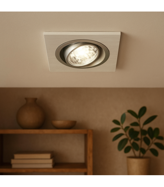 ALUM D GU10 Deckeneinbauleuchte Elegantes Weiß-Chrom-Design – foto