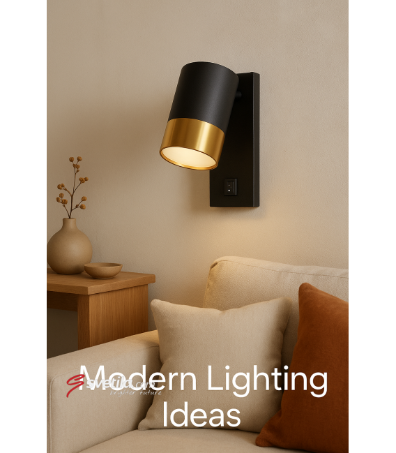 PUZON WLL GU10 Nero/Oro Apparecchio con interruttore – Foto