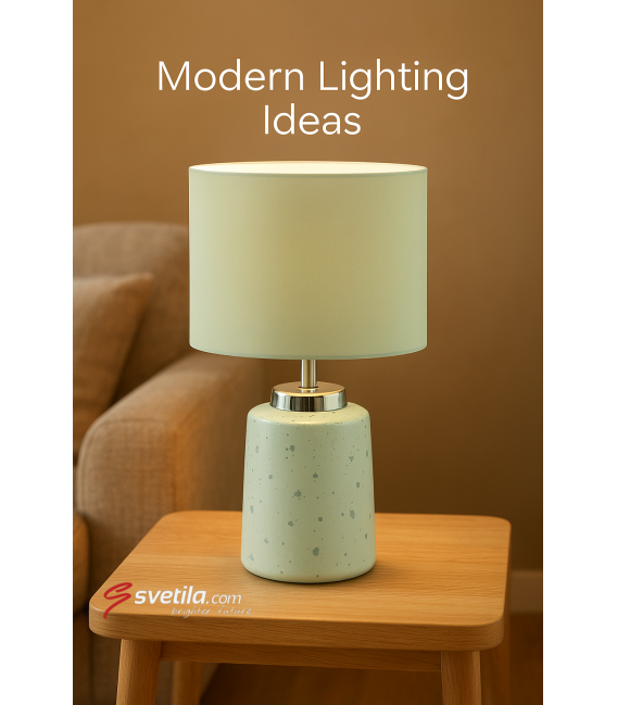 HELENA E14 White/Silver Table Lamp - Illuminez votre bureau – Photo