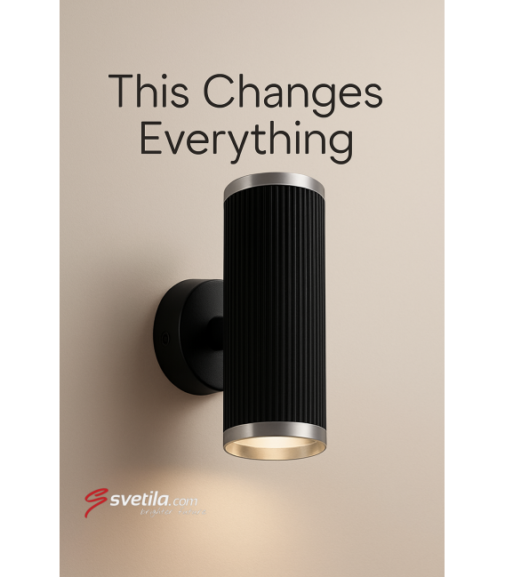 FRIDA WLL 2XGU10 Nero Cromo - Unico apparecchio Up & Down – Foto