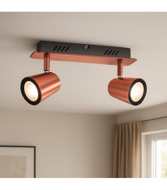 RUDA 2L LED Luminaire - 2x6W WW Copper/Chrome Finish – photo