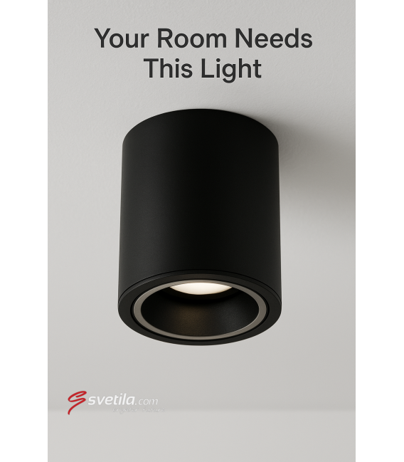 INDI C GU10 črna stropna svetilka – fotografija