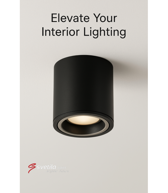 INDI C GU10 črna stropna svetilka – fotografija