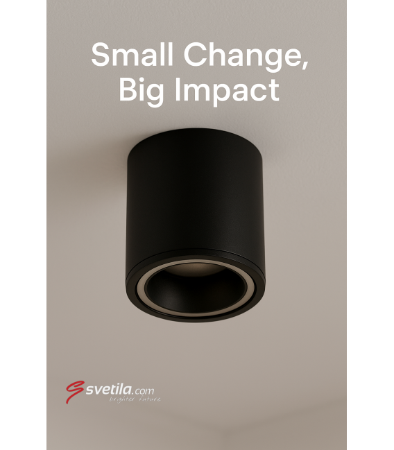 INDI C GU10 Luminaria de techo negra – foto