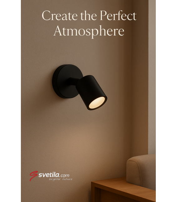 Črna svetilka BOGNA GU10 1C -  – fotografija