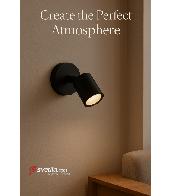 Apparecchio nero BOGNA GU10 1C - Soluzione illuminotecnica esclusiva – Foto