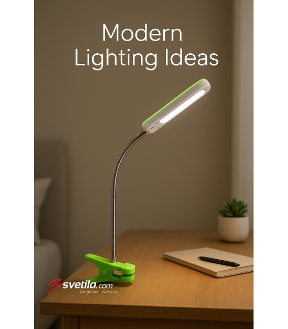 DORI LED Desk Lamp - Playful Green, Clip-On Design – photo