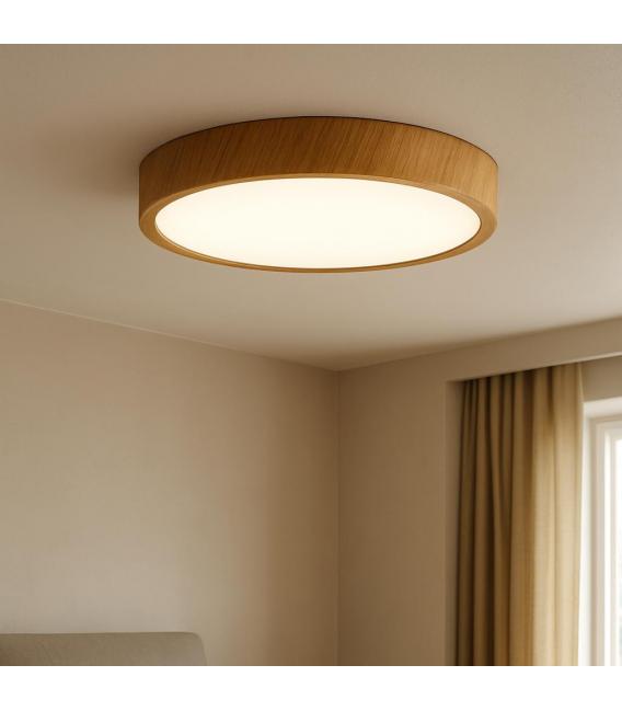 Plafonnier LED ATUT C 18W NW - finition chêne – Photo