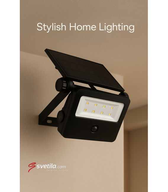 Solar LED-Flutlicht mit Bewegungssensor - SANTOR 2W CW – foto