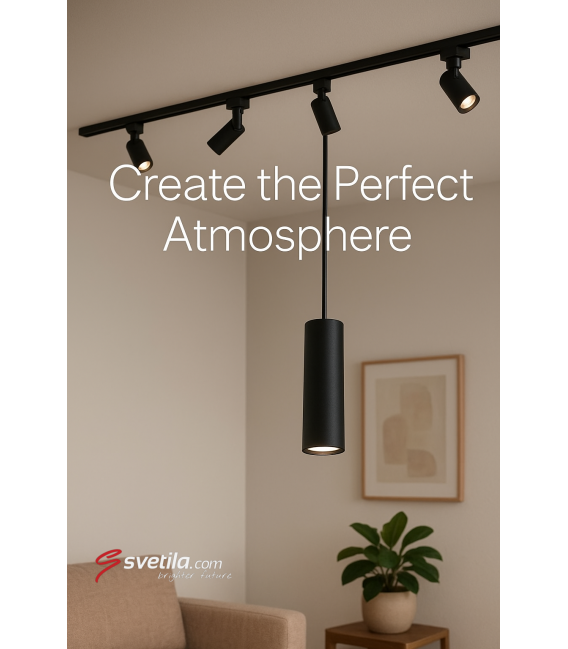 DARIA TRA 30 GU10 Black Pendant - Track Light Luminaire – Photo