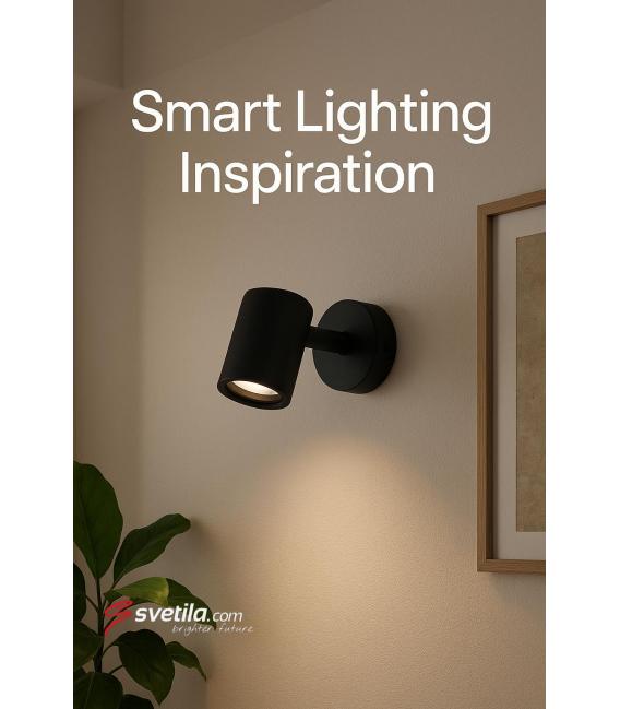 Luminaire noir TENOR GU10 1C - Une solution d'éclairage unique – Photo