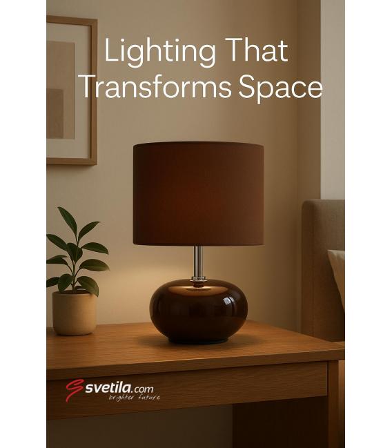 Brown PATI E14 Table Lamp - Illuminate Your Desk – photo