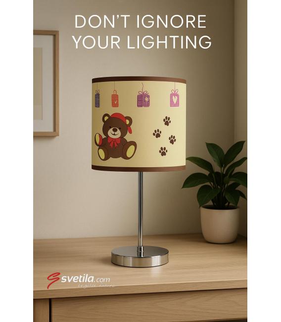 NUKA E14 Brown - Bellissima lampada da tavolo per bambini di – Foto