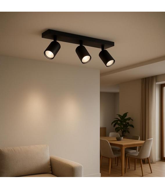 Apparecchio MANAM GU10 3L nero - Soluzione illuminotecnica esclusiva – Foto