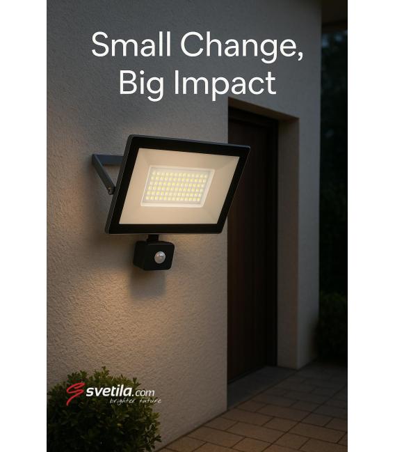 Spot LED avec détecteur de mouvement 100W Gris CW – Photo