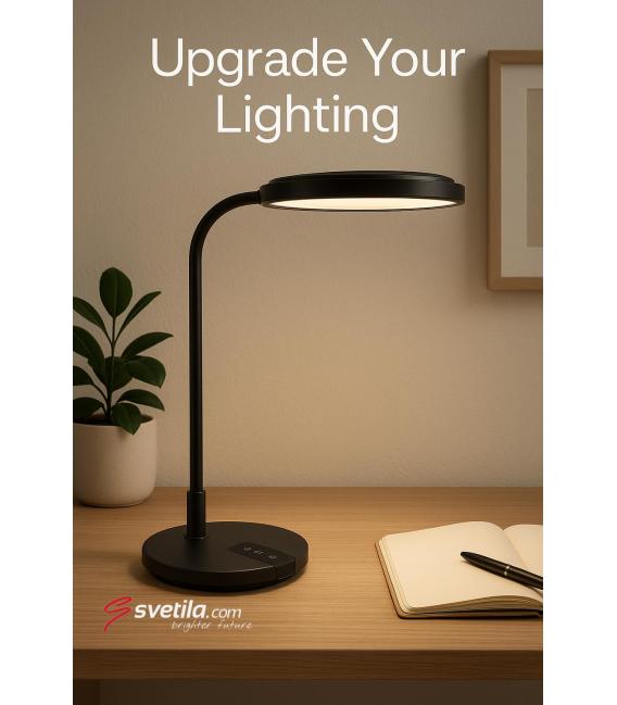 PLATON Lampada da scrivania a LED - Luminosità regolabile in nero e luce bianca – Foto