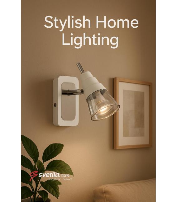 Stylish TOMI GU10 1D Chrome & White Luminaire - Unique – photo