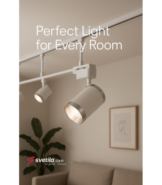 FRIDA TRA GU10 Blanc/Chrome - Luminaire de piste unique – Photo