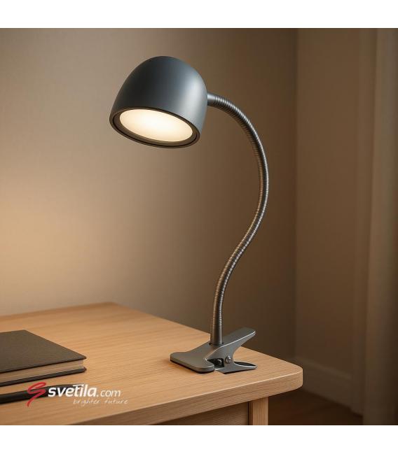 RONI Flex Lampada LED argento a clip - Illumina la tua scrivania – Foto